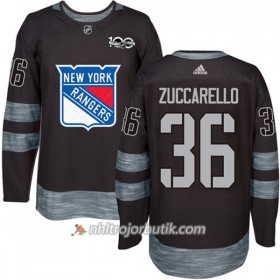 Män Ishockey New York Rangers Tröja Mats Zuccarello 36 1917-2017 100th Anniversary Adidas Svart Authentic